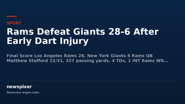 Rams Defeat Giants 28-6 After Early Dart Injury