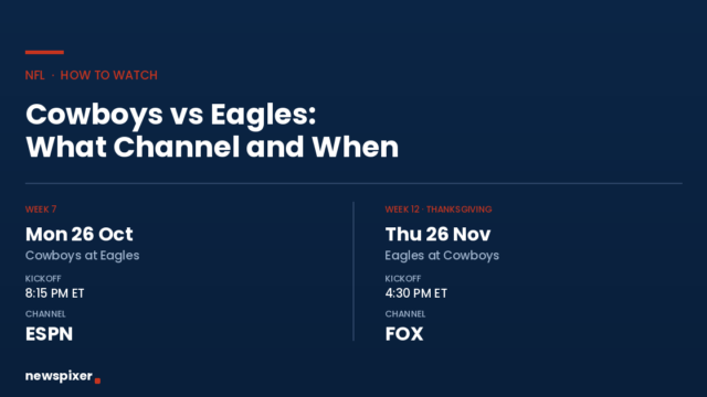 What Channel Is Cowboys vs Eagles On? 2026 Dates and Times
