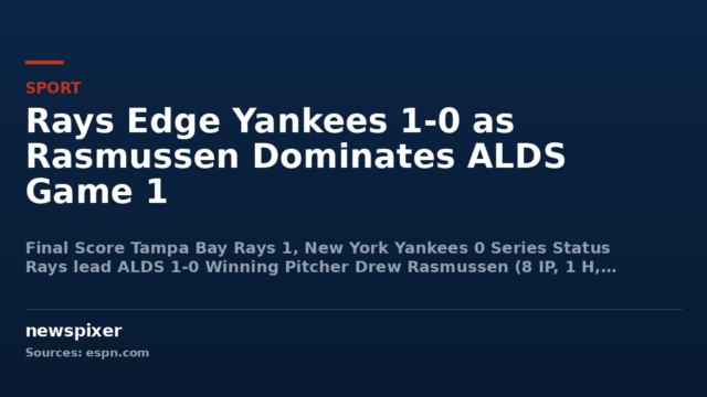Rays Edge Yankees 1-0 as Rasmussen Dominates ALDS Game 1