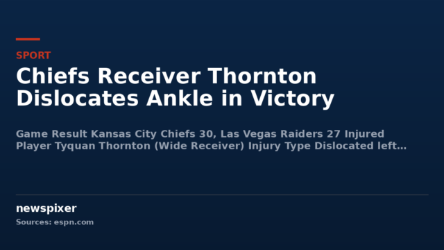 Chiefs Receiver Thornton Dislocates Ankle in Victory